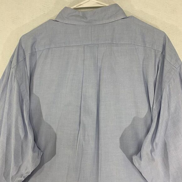 Ralph Lauren Yarmouth Shirt Size 17 34 Classic Fit Long Sleeve Button Front Blue - Picture 9 of 10